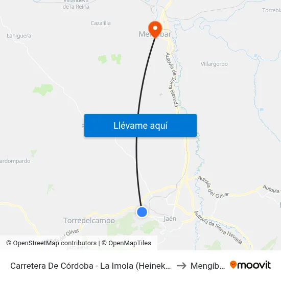 Carretera De Córdoba - La Imola (Heineken) to Mengíbar map
