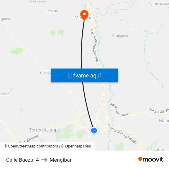 Calle Baeza. 4 to Mengíbar map