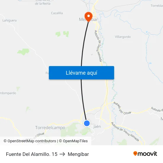 Fuente Del Alamillo. 15 to Mengíbar map