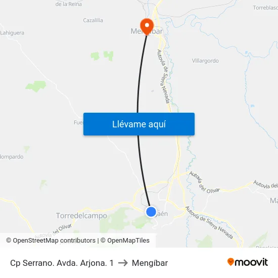 Cp Serrano. Avda. Arjona. 1 to Mengíbar map