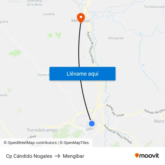 Cp Cándido Nogales to Mengíbar map