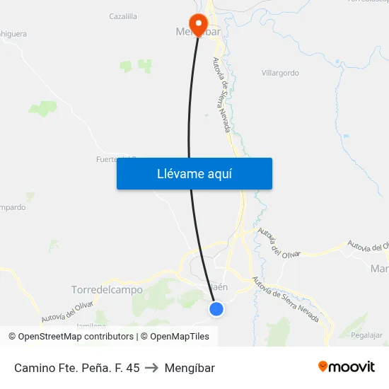 Camino Fte. Peña. F. 45 to Mengíbar map