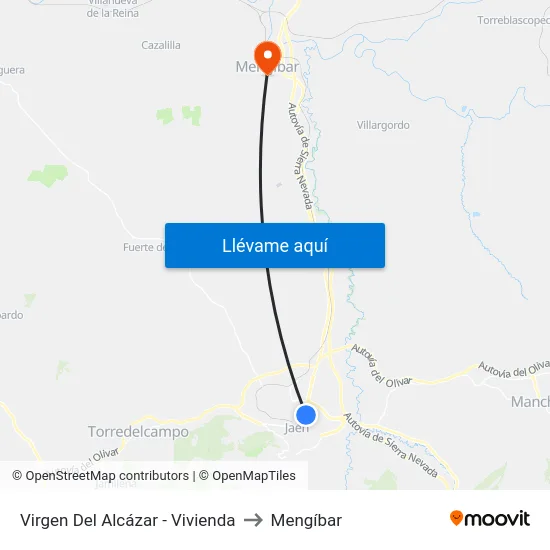 Virgen Del Alcázar - Vivienda to Mengíbar map