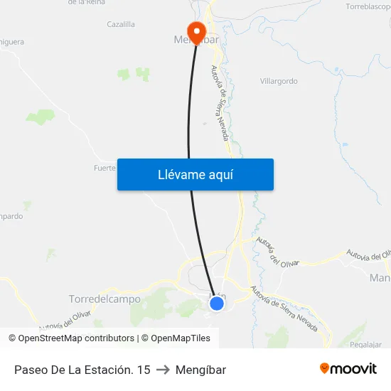 Paseo De La Estación. 15 to Mengíbar map