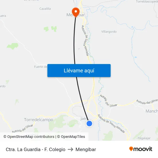 Ctra. La Guardia - F. Colegio to Mengíbar map