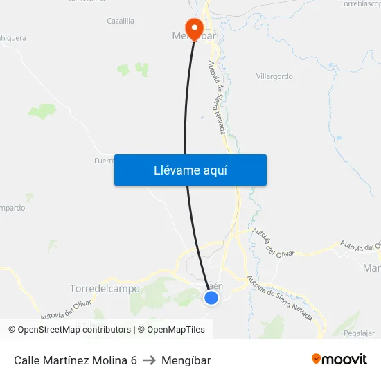 Calle Martínez Molina 6 to Mengíbar map