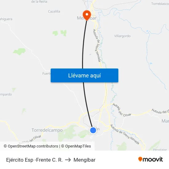Ejército Esp -Frente C. R. to Mengíbar map