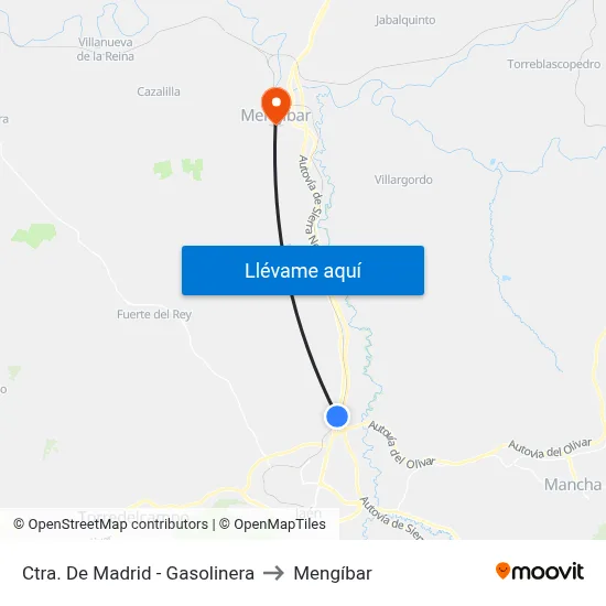 Ctra. De Madrid - Gasolinera to Mengíbar map