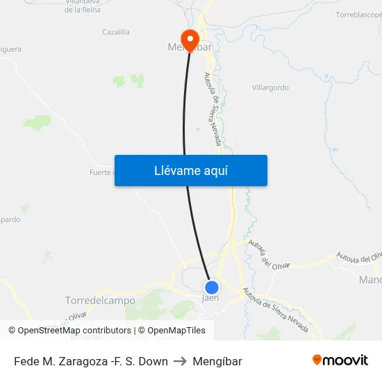 Fede M. Zaragoza -F. S. Down to Mengíbar map