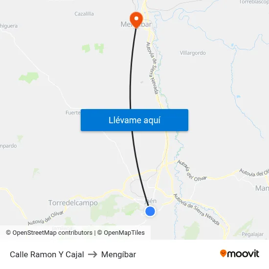 Calle Ramon Y Cajal to Mengíbar map