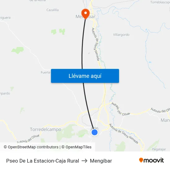 Pseo De La Estacion-Caja Rural to Mengíbar map