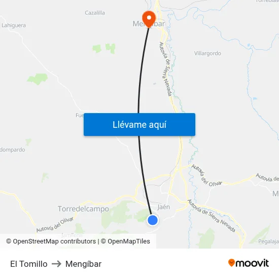 El Tomillo to Mengíbar map