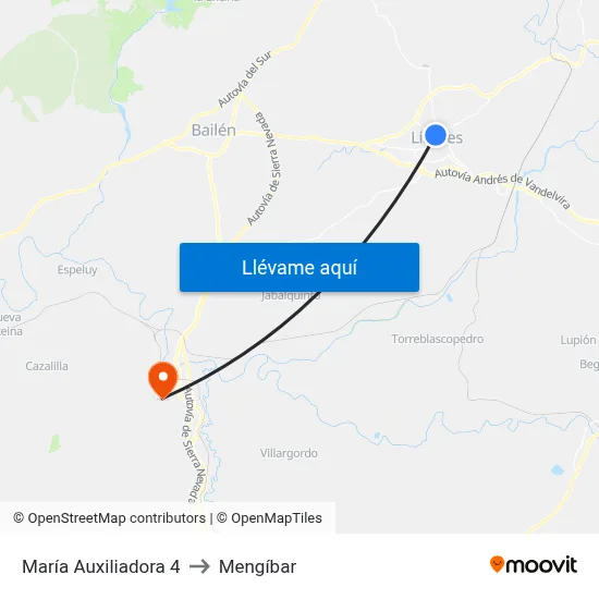 María Auxiliadora 4 to Mengíbar map