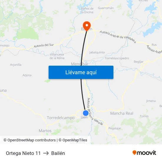 Ortega Nieto 11 to Bailén map