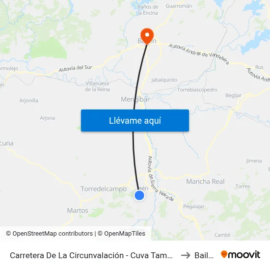 Carretera De La Circunvalación - Cuva Tambor to Bailén map