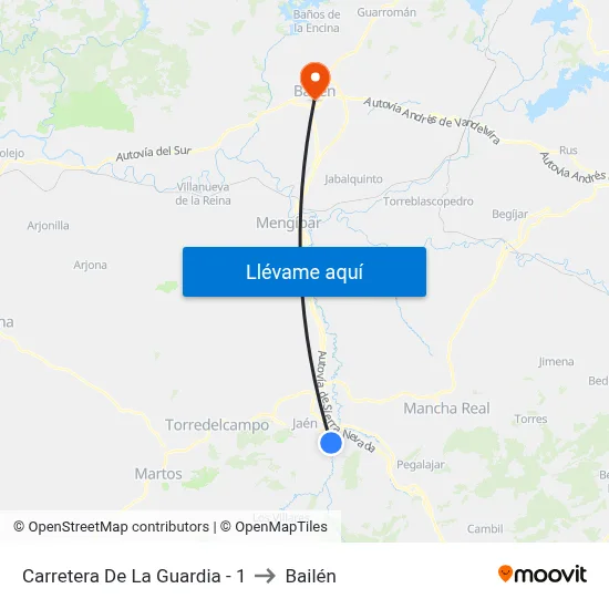 Carretera De La Guardia - 1 to Bailén map