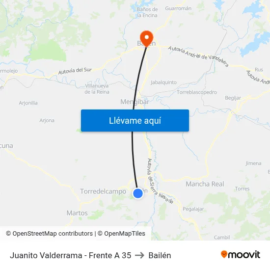 Juanito Valderrama - Frente A 35 to Bailén map