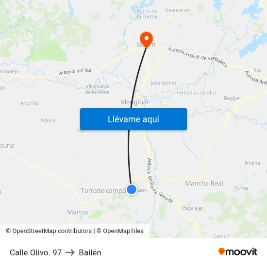 Calle Olivo. 97 to Bailén map