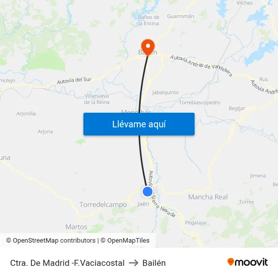 Ctra. De Madrid -F.Vaciacostal to Bailén map