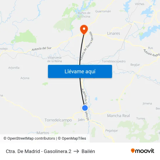 Ctra. De Madrid - Gasolinera.2 to Bailén map