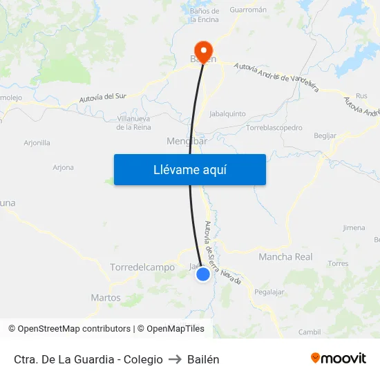 Ctra. De La Guardia - Colegio to Bailén map