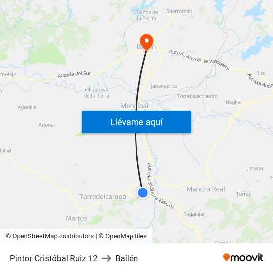 Pintor Cristóbal Ruiz 12 to Bailén map