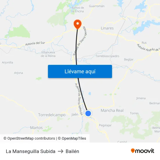 La Manseguilla Subida to Bailén map