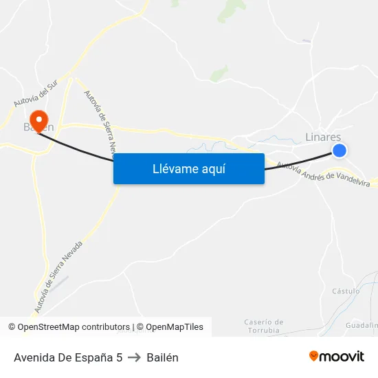 Avenida De España 5 to Bailén map