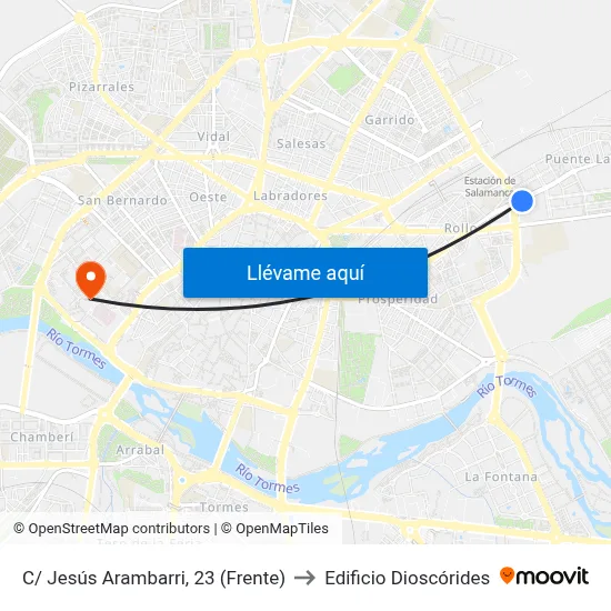 C/ Jesús Arambarri, 23 (Frente) to Edificio Dioscórides map