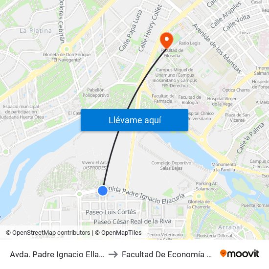 Avda. Padre Ignacio Ellacuría, S/N to Facultad De Economía Y Empresa map