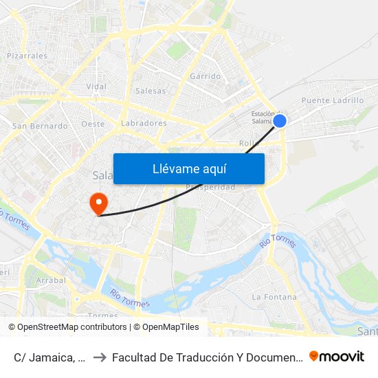 C/ Jamaica, S/N to Facultad De Traducción Y Documentación map