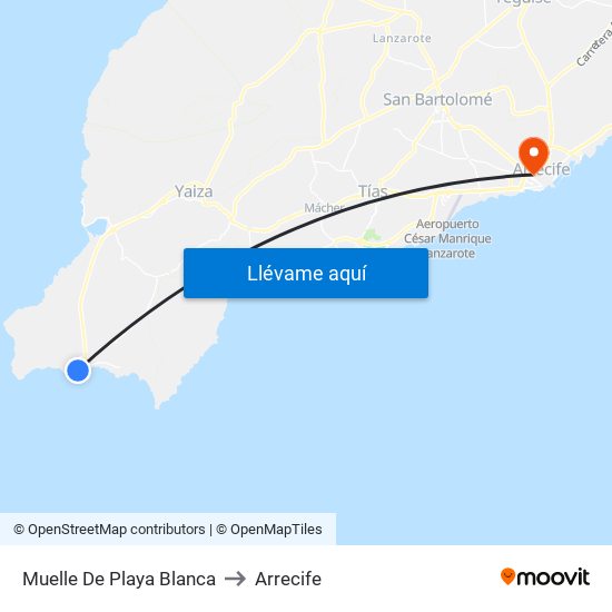 Muelle De Playa Blanca to Arrecife map