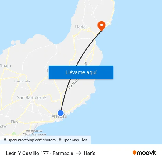 León Y Castillo 177 - Farmacia to Haría map