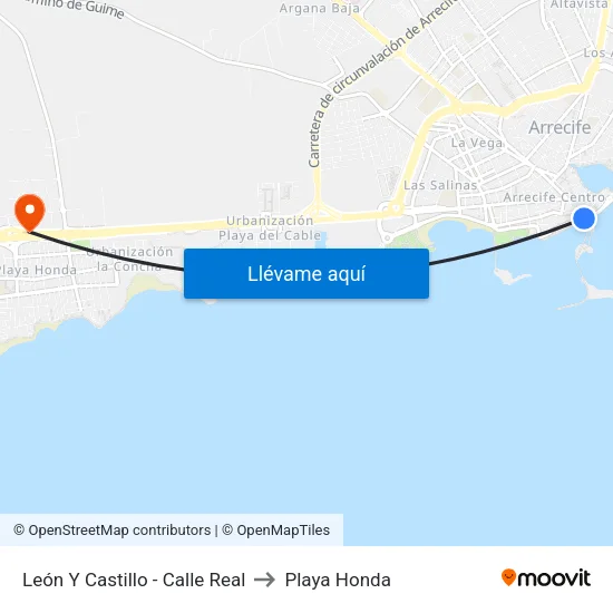 León Y Castillo - Calle Real to Playa Honda map