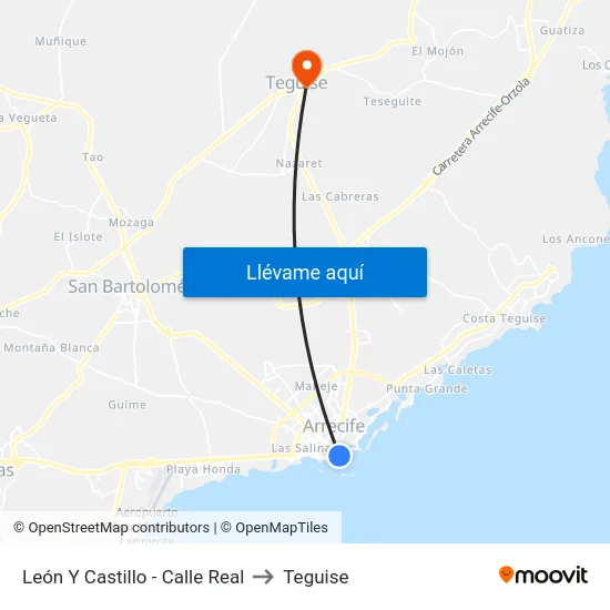 León Y Castillo - Calle Real to Teguise map