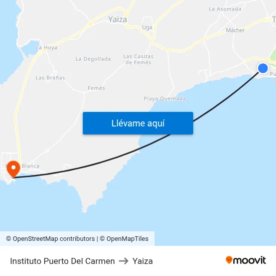 Instituto Puerto Del Carmen to Yaiza map