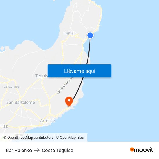 Bar Palenke to Costa Teguise map