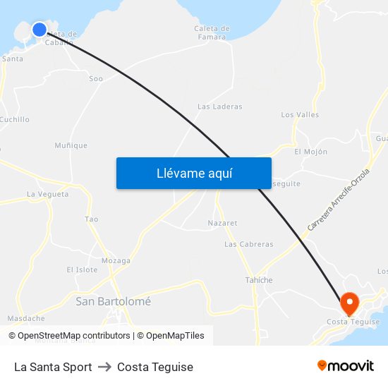 La Santa Sport to Costa Teguise map