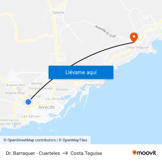 Dr. Barraquer - Cuarteles to Costa Teguise map