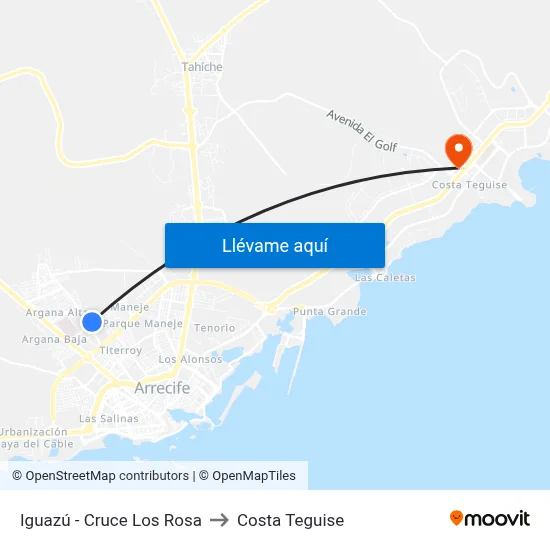 Iguazú - Cruce Los Rosa to Costa Teguise map
