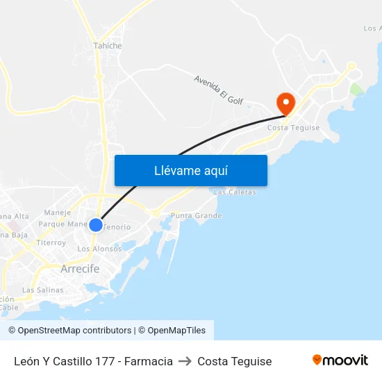 León Y Castillo 177 - Farmacia to Costa Teguise map