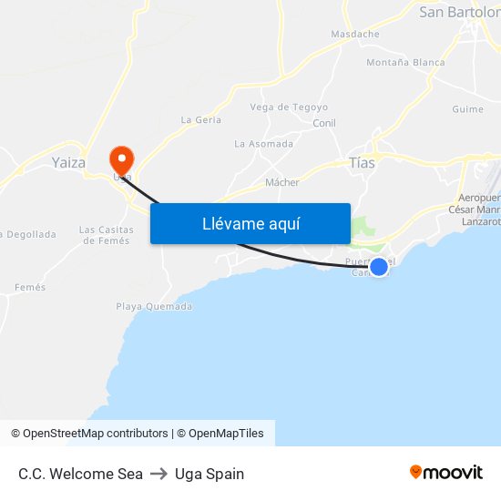 C.C. Welcome Sea to Uga Spain map