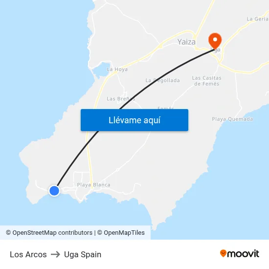 Los Arcos to Uga Spain map
