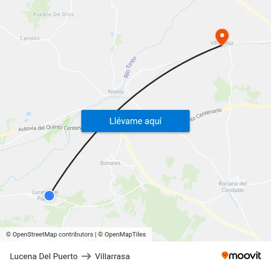 Lucena Del Puerto to Villarrasa map