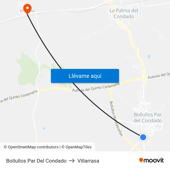 Bollullos Par Del Condado to Villarrasa map