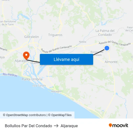 Bollullos Par Del Condado to Aljaraque map