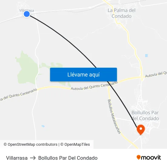 Villarrasa to Bollullos Par Del Condado map