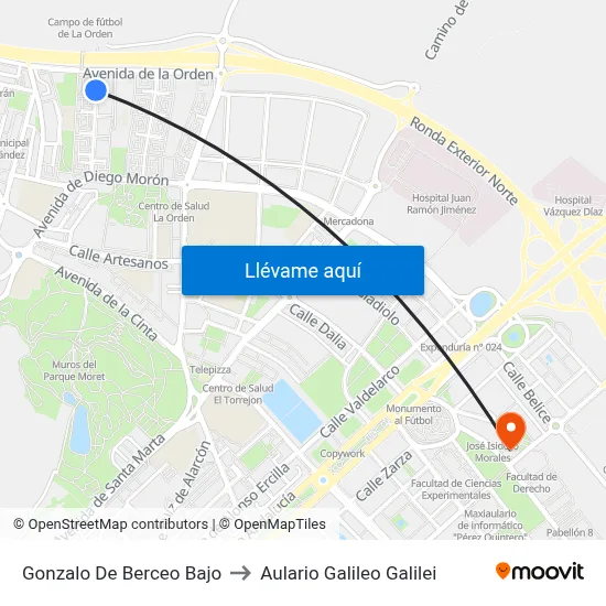 Gonzalo De Berceo Bajo to Aulario Galileo Galilei map