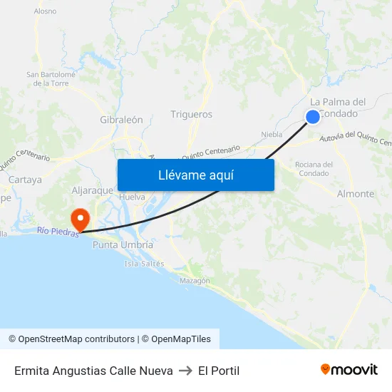 Ermita Angustias Calle Nueva to El Portil map