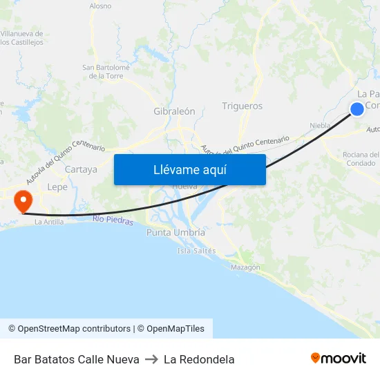 Bar Batatos Calle Nueva to La Redondela map